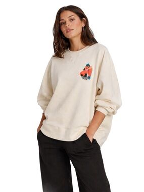 Adidas Adicolor x Egle Zvirblyte Women’s Oversized Boxy Sweatshirt Stone L